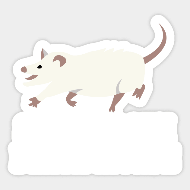 Funny Possum Design, Saber Tooth Death Mouse, Awesome Opossum Sticker by ThatVibe